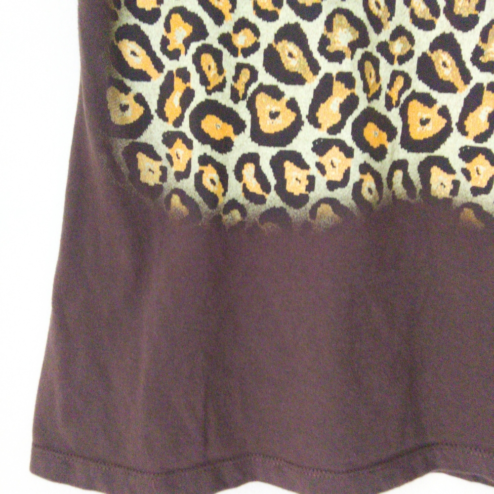 Wrangler Classic Blues T-Shirt Women's XL Brown Leopard Ombre Glitter Western - Picture 5 of 8